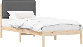 vidaXL Cadru de pat cu tăblie tapițată Gri închis 100 x 200 cm