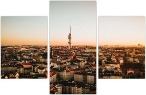 Tablou apusului de soare deasupra orașului Zizkov (90x60 cm)