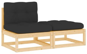 807294 vidaXL Set mobilier de grădină cu perne, 2 piese, lemn masiv de pin