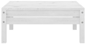 Taburet de gradina, alb, lemn masiv de pin Alb, suport pentru picioare, 1