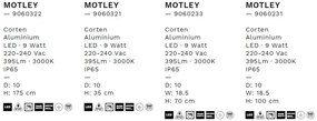 Stalp LED iluminat exterior IP65 MOTLEY H-70cm corten
