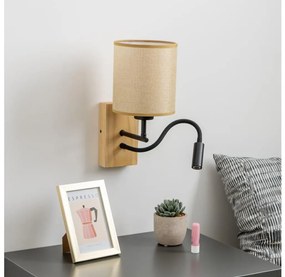 Lampă LED de perete Brilagi NUBILA WOOD 1xE27/25W/230V + LED/3W stejar/maro deschis