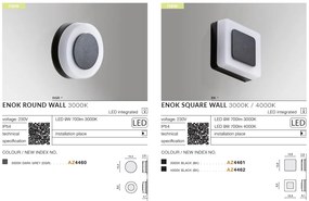 Aplica LED moderna de exterior ambientala IP54 ENOK SQUARE 4000K