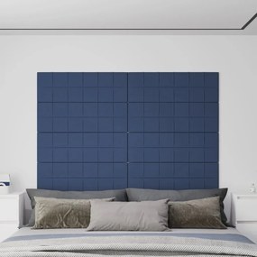 Panouri de perete 12 buc. albastru 90x30 cm textil 3,24 m   12, Albastru, 90 x 30 cm