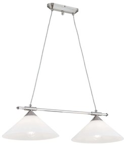 Lustra, Pendul realizat manual ARTDESIGN 2L, crom satinat/ alb opac