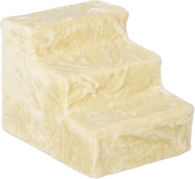 PawHut scară pentru câini cu 3 trepte, pentru câini și pisici de până la 4,5 kg, din catifea detașabilă și lavabilă, bej | Aosom Romania