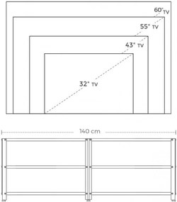 Comoda Vasagle, 140x39x52cm