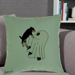 Perna Decorativa Caine Rottweiler Fantoma Halloween, 40x40 cm, Verde, Husa Detasabila, Perna Inclusa, BEKZ®