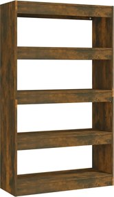 vidaXL Bibliotecă/Separator cameră, stejar fumuriu, 80x30x135 cm PAL
