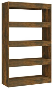 813620 vidaXL Bibliotecă/Separator cameră, stejar fumuriu, 80x30x135 cm PAL