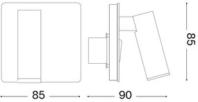 Ideal Lux - Aplica LED LITE 3W 230V CRI 90 alama