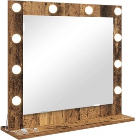 vidaXL Oglindă de toaletă Dreptunghiular Lemn vechi 60 x 55 x 18 cm