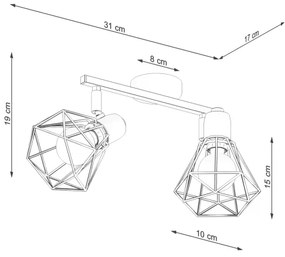 Spot ARTEMIS 2xE14/40W/230V negru Sollux SL.1106