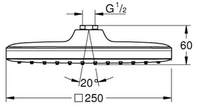 GROHE 26695000 - Cap de duș VITALIO COMFORT 250 × 250 mm crom lucios