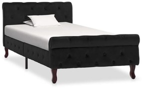 Cadru de pat, negru, 90 x 200 cm, catifea Negru, 90 x 200 cm