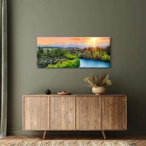 Tablou - Pădure peisaj montan (120x50 cm)