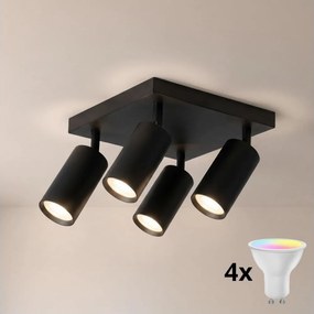 Brilagi - Spot LED RGBW dimabil SELE SQUARE 4xGU10/6,5W/230V negru