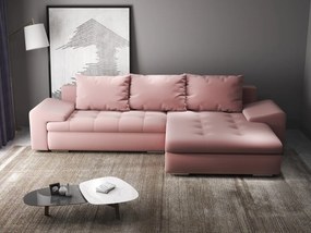 Colțar extensibil dumonde cu ladă de depozitare si sezut confortabil din spuma high-density, Leonardo Royal Roz 260x185 cm II