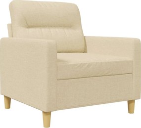 vidaXL Fotoliu canapea, crem, 60 cm, material textil