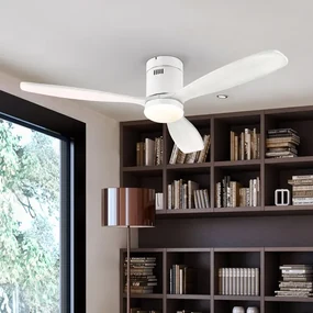 Lustra LED cu Ventilator si telecomanda Siroco D-132cm alb