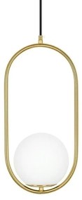 Lustra design miminalist, Metal auriu, Glob Sticla, AURELIA 40