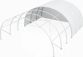 Cort profesional industrial de depozitare, structura simpla, tip semirotund, 12.2x24x6.1 m, Alb,