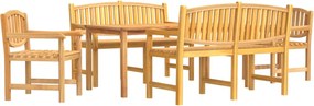 vidaXL Set masă pentru grădină, lemn masiv de tec, 5 piese