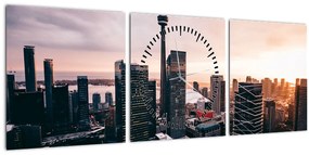 Tablou - Cntru orașului (cu ceas) (90x30 cm)