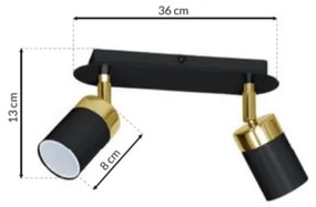 Spot JOKER 2xGU10/25W/230V negru/auriu