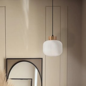 Lustră pe cablu HARMONY 1xE27/15W/230V d. 20 cm alb/stejar