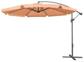 Umbrela gradina/terasa, articulatie tip banana, maro deschis, 350 cm, Malatec