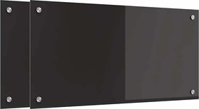 vidaXL Panou de bucătărie 2 pcs Negru 80 x 40 cm sticlă securizată