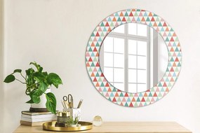 Oglinda rotunda rama cu imprimeu Model geometric