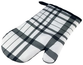 Set de 2 manusi de bucatarie cu magnet CHECKS, alb-negru