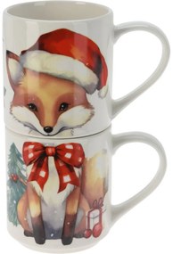 Set 2 căni Fox, 265 ml, porțelan