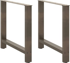 vidaXL Picioare de masă din oțel natural, 2 buc., 70x(72-73) cm