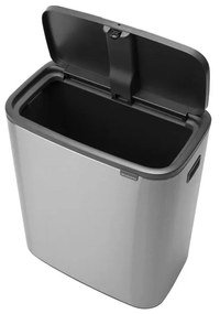 Coș de gunoi argintiu mat cu senzori de atingere din oțel 60 l Bo Touch Bin – Brabantia