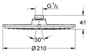 GROHE 28368000 - Cap de duș RAINSHOWER COSMOPOLITAN Ø 210 mm, crom lucios