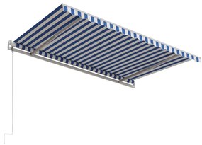 Copertina retractabila automat, albastru si alb, 400 x 300 cm Albastru si alb, 400 x 300 cm