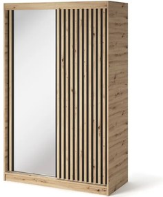 Șifonier cu uși glisante si oglinda, 120x60x204 cm, Emerio II, Eltap