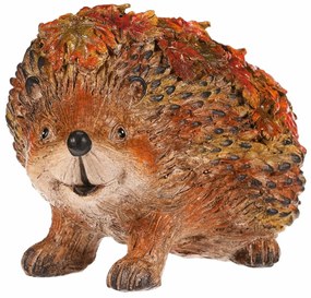 Decorație de toamnă Arici cu frunze, 22 x 13 x 15cm, poliresină