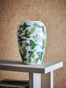 Vază din ceramică artizanală, albastru, cu formă ondulată și fundiță decorativă cu buline, 19,5x28,5 cm, „Belivia" (Copy 1)