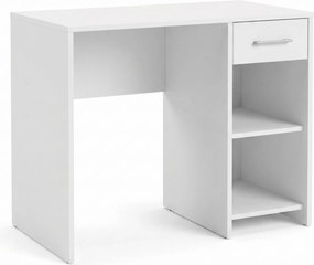 Birou Modern Adore Concept cu Sertar și 2 Rafturi, Alb - Maro - Stejar - Antracit, 90x52x75 cm
