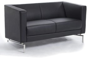 Canapea Manhattan 2, doua locuri, neagra/argintie