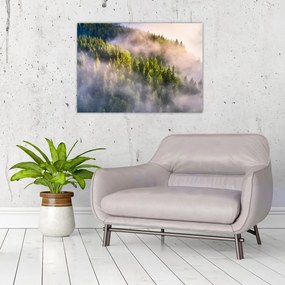 Tablou pe sticlă peisajului montan (70x50 cm)