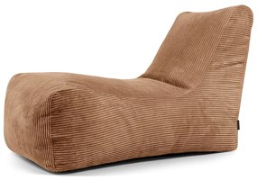 Fotoliu bean bag maro cu tapițerie din catifea reiată Lounge – SLOWDOWN