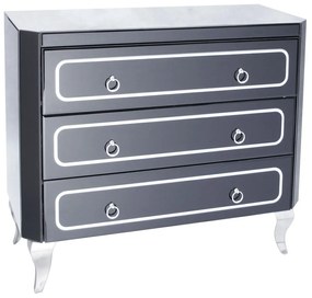 Comoda Marina II negru/silver – H78 cm