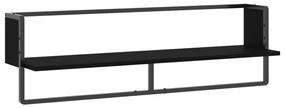 836293 vidaXL Raft de perete cu bare, negru, 100x25x30 cm