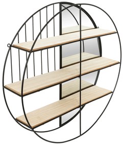 Etajeră rotundă suspendată cu oglindă ZINA, Ø 56 cm