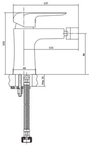 Baterie de bideu Cersanit S951-350 CITY crom lucios